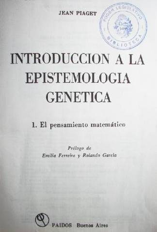 Introducci n a la epistemolog a gen tica Cat logo en l nea