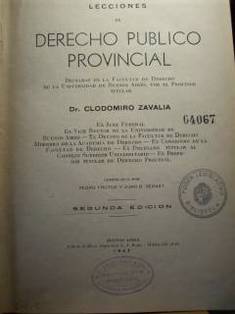 Lecciones de Derecho Público Provincial