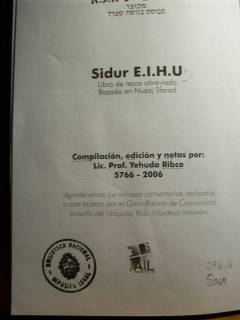 Sidur E.I.H.U : Libro de rezos abreviado basado en Nusaj Sfarad
