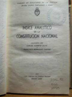 Indice Analítico de la Constitución nacional