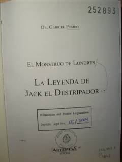La leyenda de Jack el Destripador : el monstruo de Londres