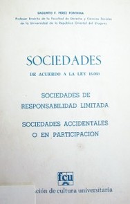 Sociedades de acuerdo a la Ley 16.060