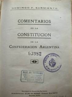 Comentarios de la constitución de la confederación argentina.