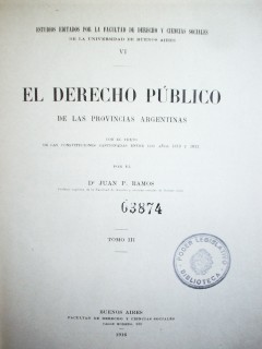 El Derecho Público de las Provincias Argentinas