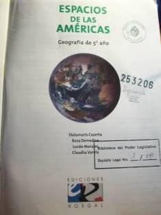 Espacio de las Américas : geografía de 5º año