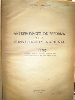 Anteproyecto de la Reforma de la Constitución Nacional