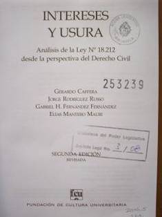 Intereses y usura : análisis de la Ley Nº 18.212 desde la perspectiva del derecho civil