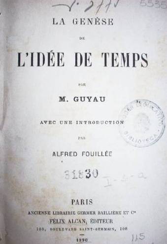 La genése de l'idée de temps