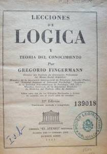 Lecciones de Lógica y teoría del conocimiento