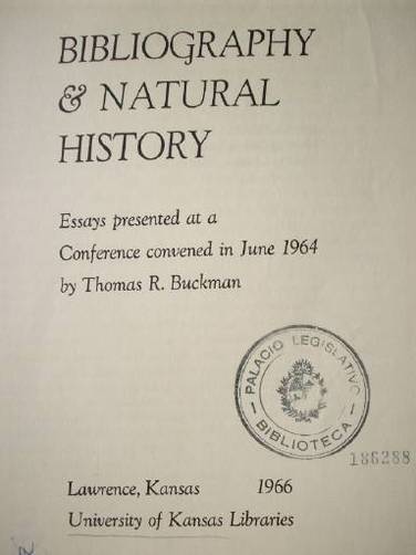 Bibliography & natural history