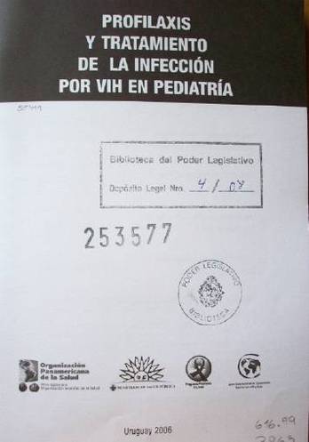 Profilaxis y tratamiento de la infección por VIH en pediatría