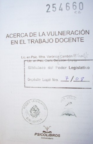 Acerca de la vulneración en el trabajo docente