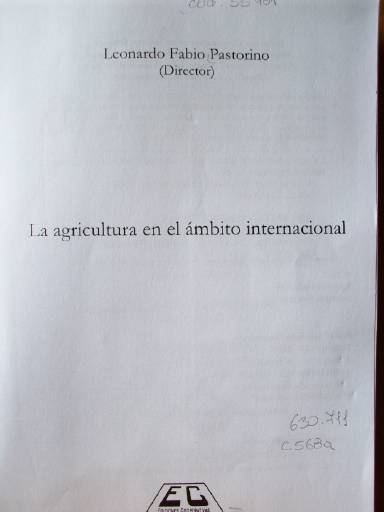 La agricultura en el ámbito internacional