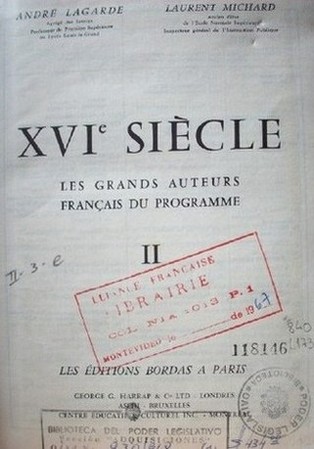 XVIe siècle : les grands auteurs français du programme