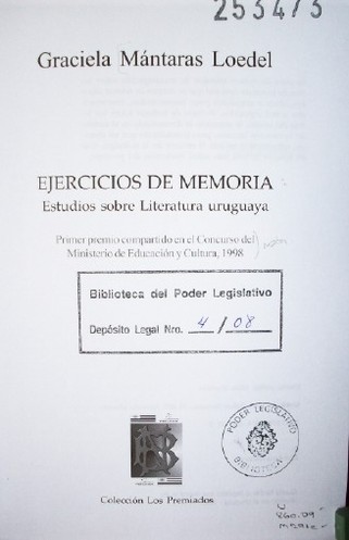 Ejercicios de memoria : estudios sobre literatura uruguaya