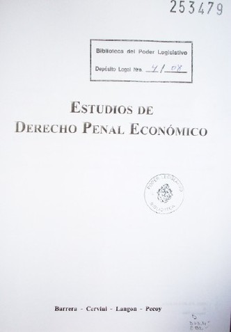 Estudios de derecho penal económico