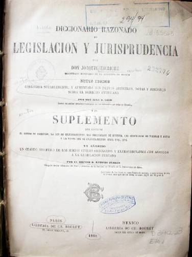 Diccionario razonado de legislación y jurisprudencia