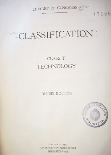 Classification : class T: technology