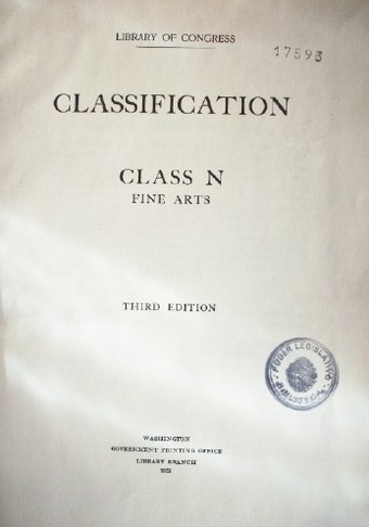 Classification : class N : fine arts