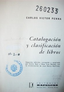 Catalogación y clasificación de libros