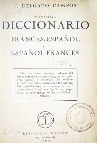 Novísimo diccionario francés-español y español-francés