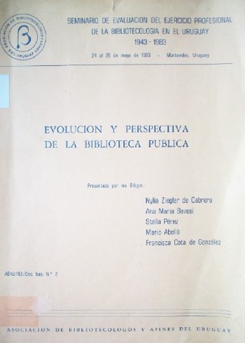 Evolución y perspectiva de la Biblioteca Pública