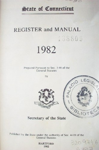 State of Connecticut : register and manual : 1982