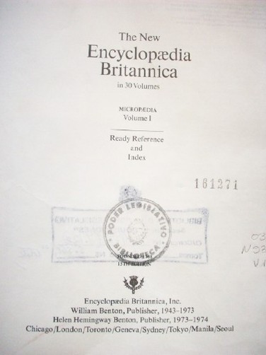 The new Encyclopaedia Britannica : Micropaedia : ready reference and index