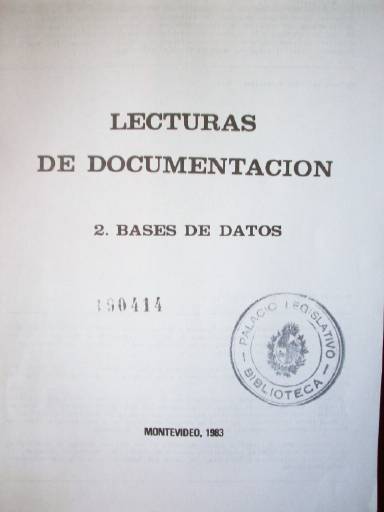 Lecturas de Documentación : 2. Bases de datos