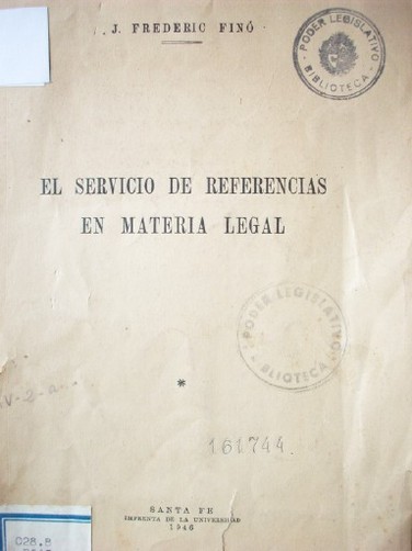 El servicio de referencias en materia legal