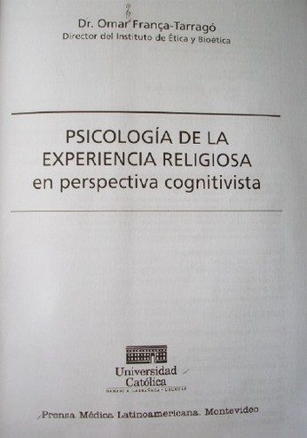 Psicología de la experiencia religiosa en perspectiva cognitivista