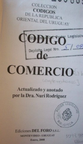 Código de Comercio : [y leyes complementarias]