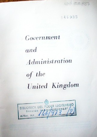 Government and Administration of the United Kingdom