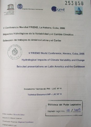 Impactos hidrológicos de la variabilidad y el cambio climático = Hidrological impacts of climate variability and change