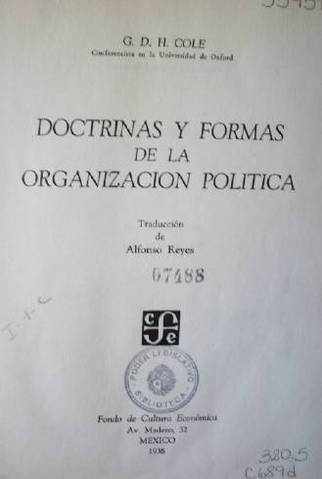 Doctrinas y formas de la organización política