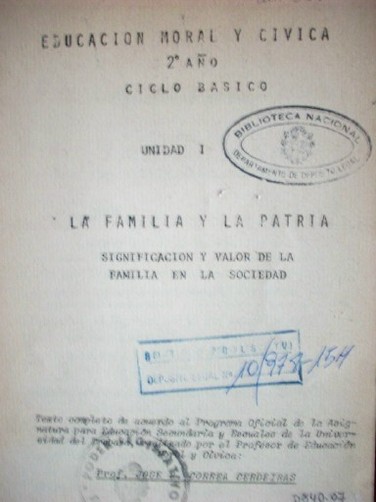 Educación Moral y Cívica : 2º año ciclo básico