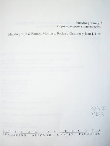Partidos políticos : viejos conceptos y nuevos retos