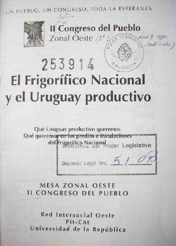 El Frigorífico Nacional y el Uruguay productivo