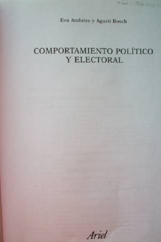 Comportamiento político y electoral