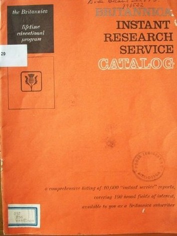 Britannica instant research service : catalog