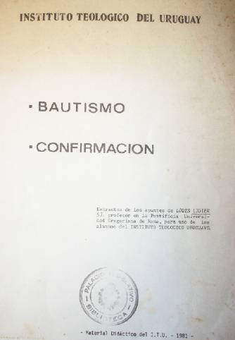 Bautismo. Confirmación