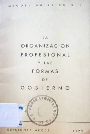 La organización profesional y las formas de gobierno