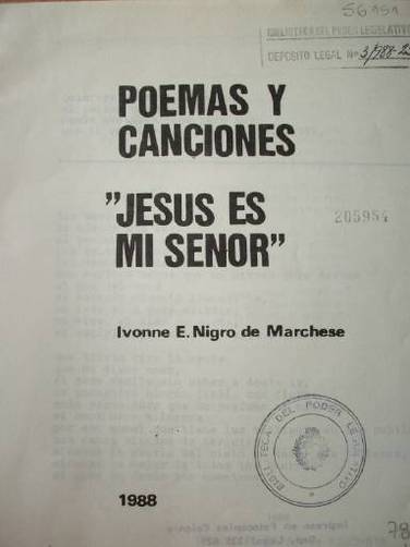 Poemas y canciones "Jesús es mi señor"