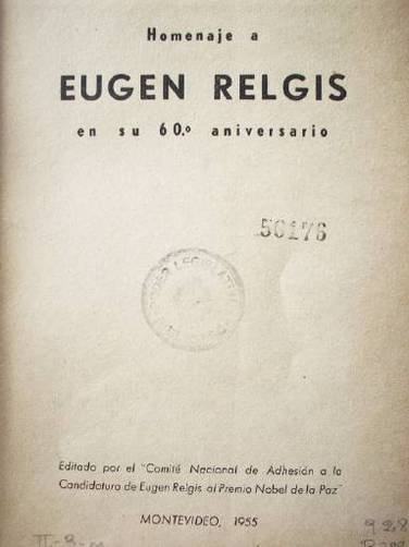 Homenaje a Eugen Relgis en su 60º aniversario