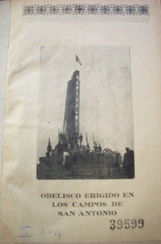 Homenaje al General Garibaldi : inauguración del obelisco conmemorativo en los campos de San Antonio