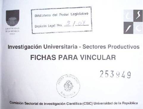 Investigación Universitaria - Sectores Productivos : Fichas para vincular