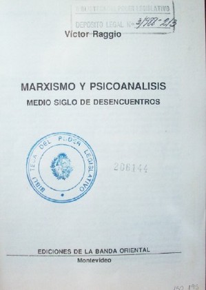 Marxismo y psicoanálisis : medio siglo de desencuentros