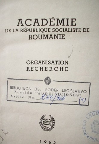 Académie de la République Socialiste de Roumanie