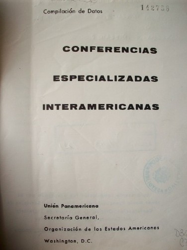 Conferencias especializadas interamericanas : compilación de datos