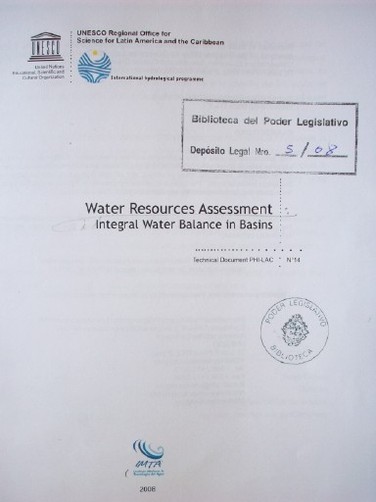 Water resources assessment : integral water balance in basins